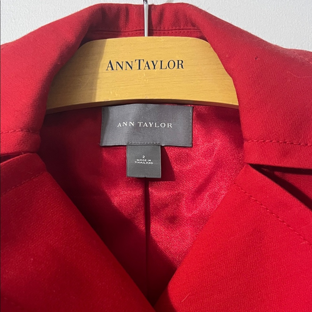 Ann Taylor Vibrant Red Double Breasted Coat - Picture 2 of 7